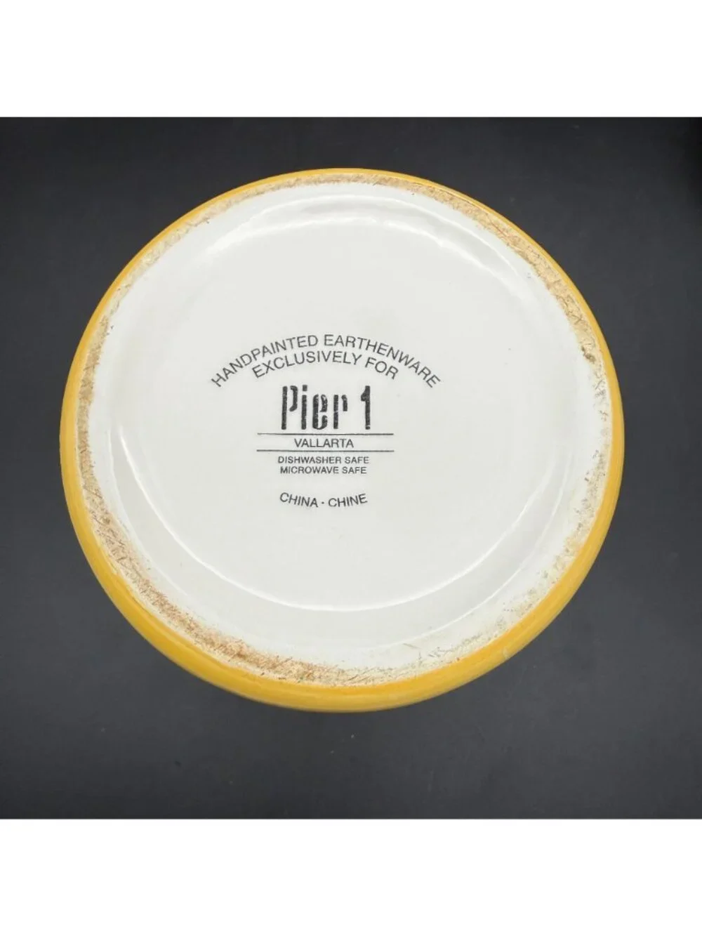 Pier 1 Imports Vallarta Hand-Painted Ceramic Canister 8-In Small Blue Finial Lid